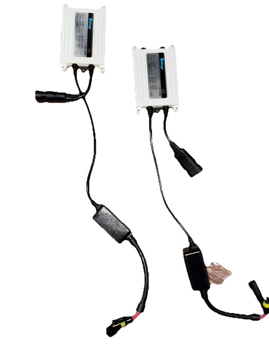 SafeGO 55W AC Slim Digital HID Xenon Replacement Ballast For H11 H7 H8 2 Pack – a pair of two white and black wires