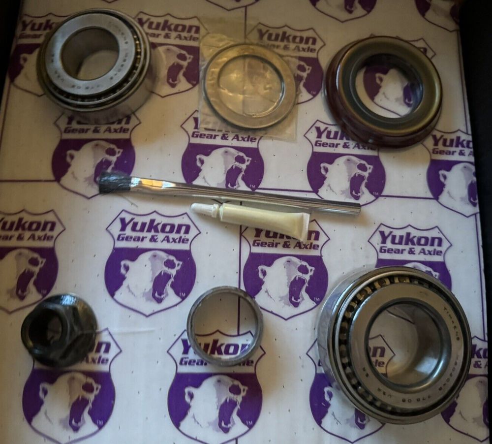 Yukon (PK F8.8-A) Pinion Installation Kit for Ford 8.8" Differential – a set of bearings and bearings on a table