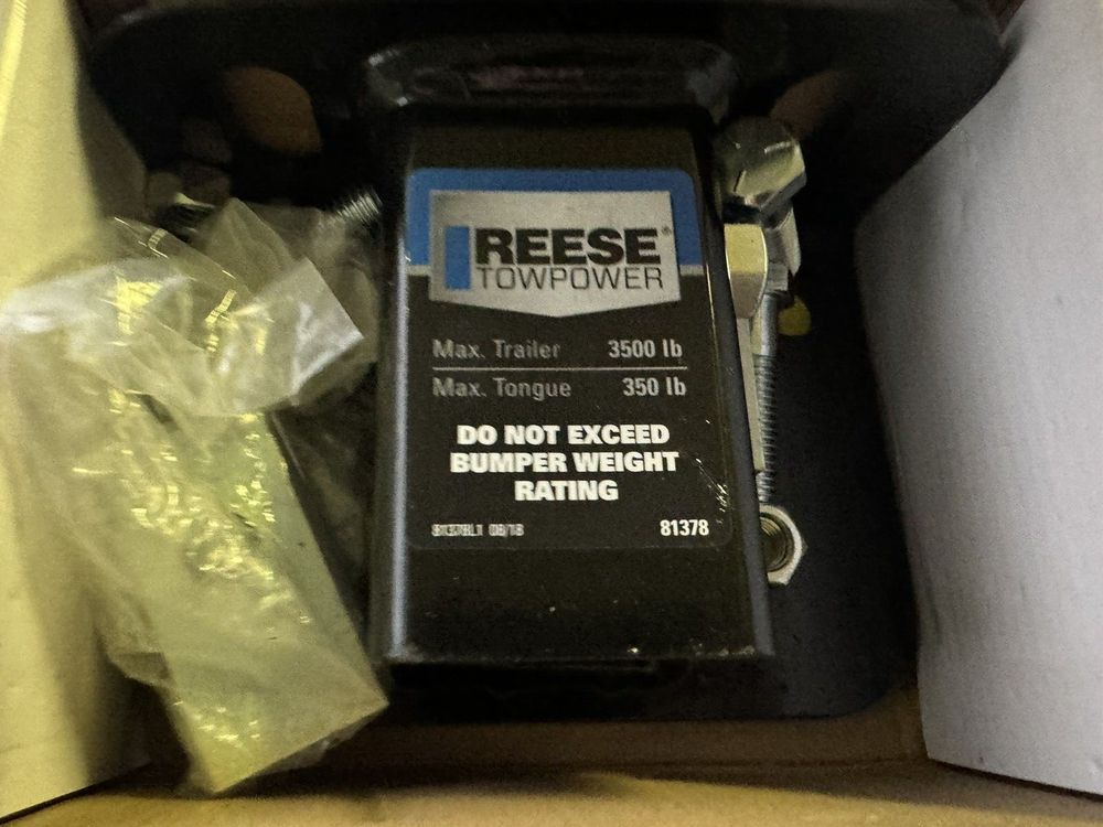 Reese Towpower 81378 Class II Step Bumper Receiver Hitch, Black – a box with a box of power and a box of power