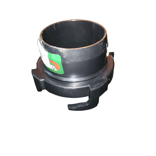 Valterra T1024-2 Black 3" Straight Hose Adapter – a black plastic cup with a green and white flag