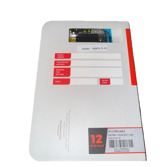 OLED Assembly Compatible For iPhone 12 Pro Max (Aftermarket Pro: XO7 Soft), Unbranded – a4 white paper with red stripe