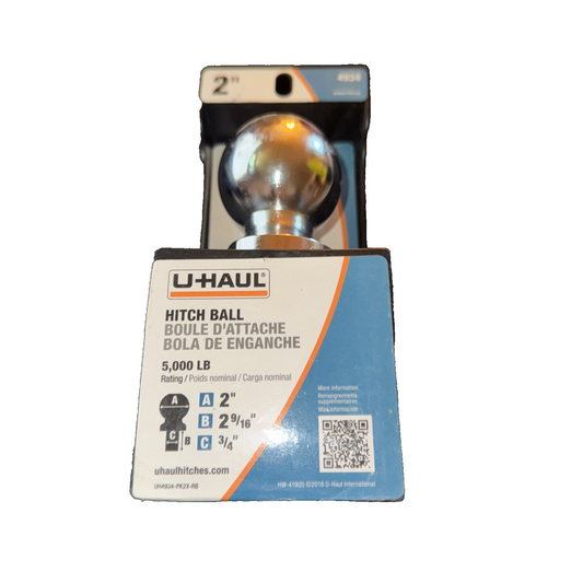Uhaul 2" Hitch Ball  5000LB Rating