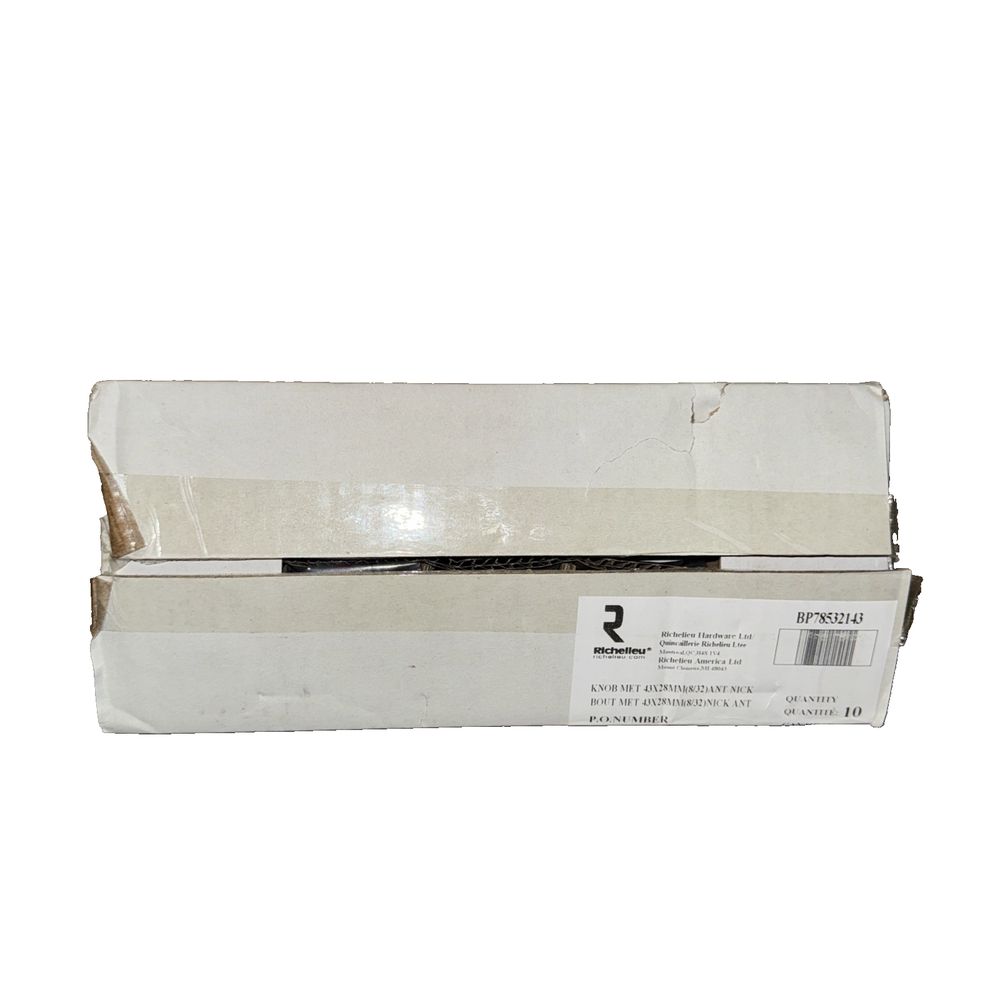 Richelieu Hardware BP78532143 Prévost Collection 1 11/16-inch 10 Pack – a box of white paper with a black stripe