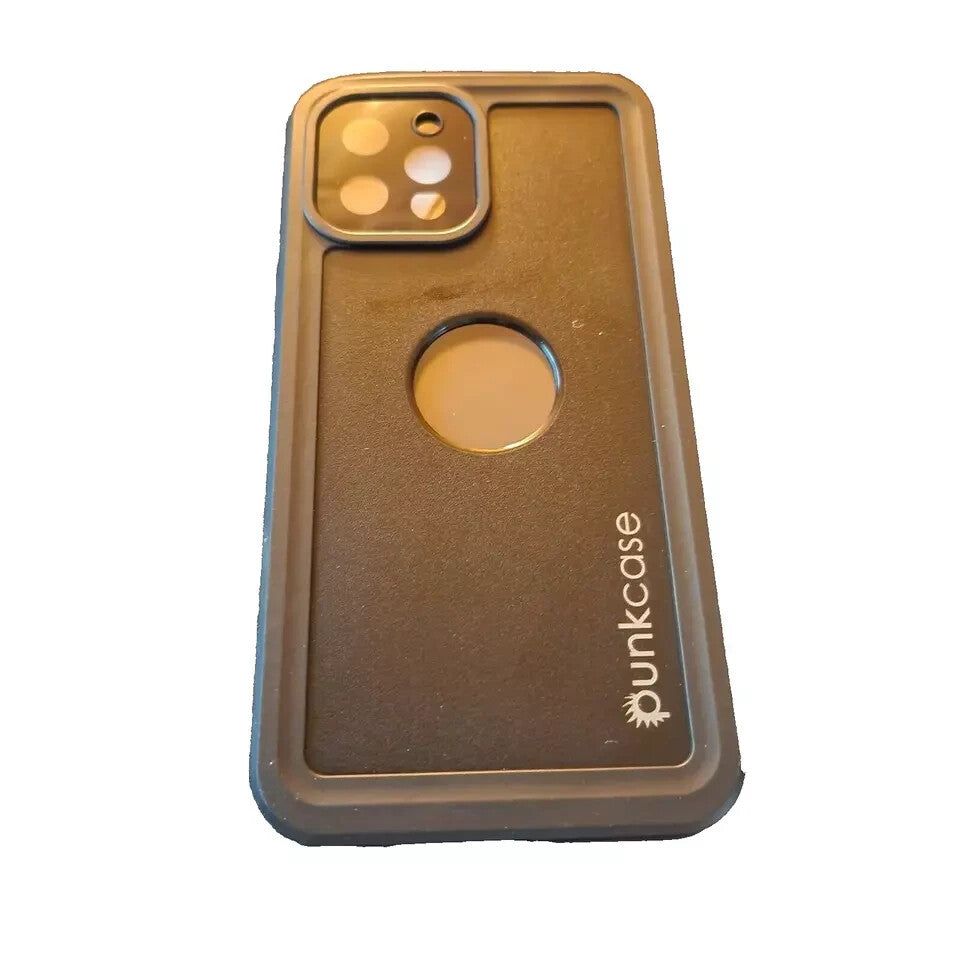 Punkcase iPhone 12 Pro Waterproof Case StudStar Series Slim Fit Shockproof – the back of a brown iphone case
