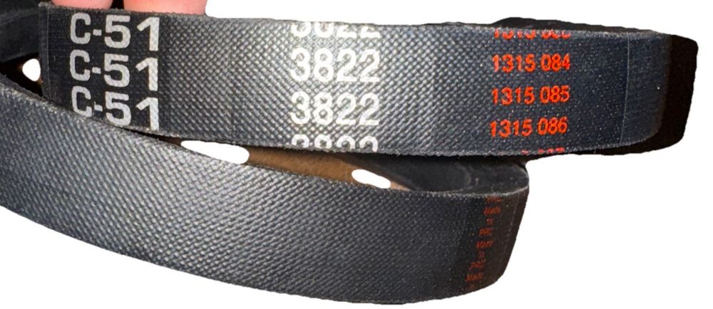 Dura-Prime C-51 3822 1315 084 Heavy Duty Industrial V-Belt / Drive Belt – a pair of black and white belts