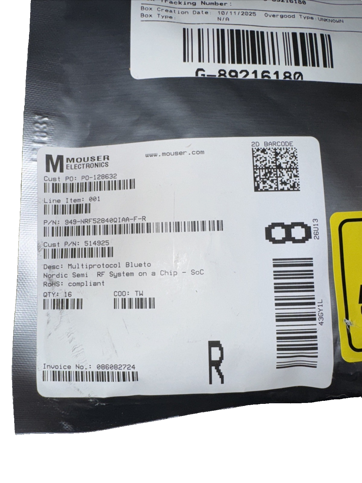 NRF52840-QIAA-F-R Nordic Semiconductor 16 Pack