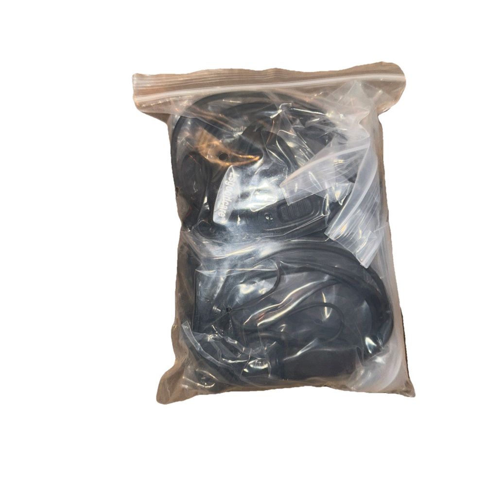 LSGOODCARE 10 Pack 1 Pin G-Shaoe Earpiece Headsett PTT And Mic Compatible – a bag of black plastic cable cords