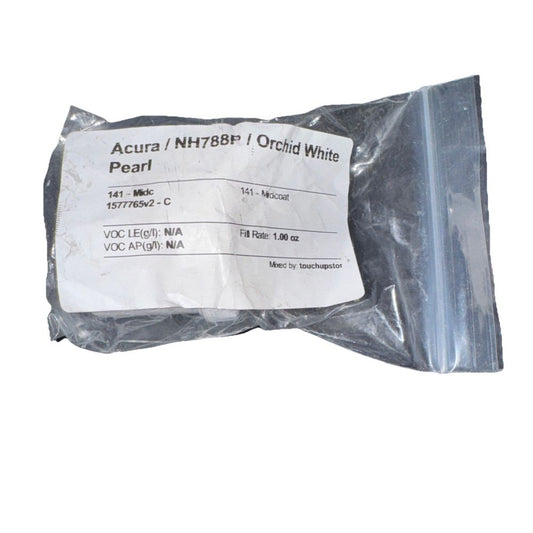 Accura NH788P Orchid White Pear 1.0z Touch Up, DaveyDooDeals – a white plastic bag with a white label on it