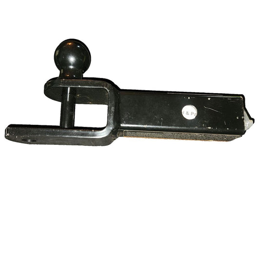 MaxxHaul 50595 3-in-1 ATV UTV Trailer Hitch Mount with Hitch Ball – a black metal latch with a ball on it