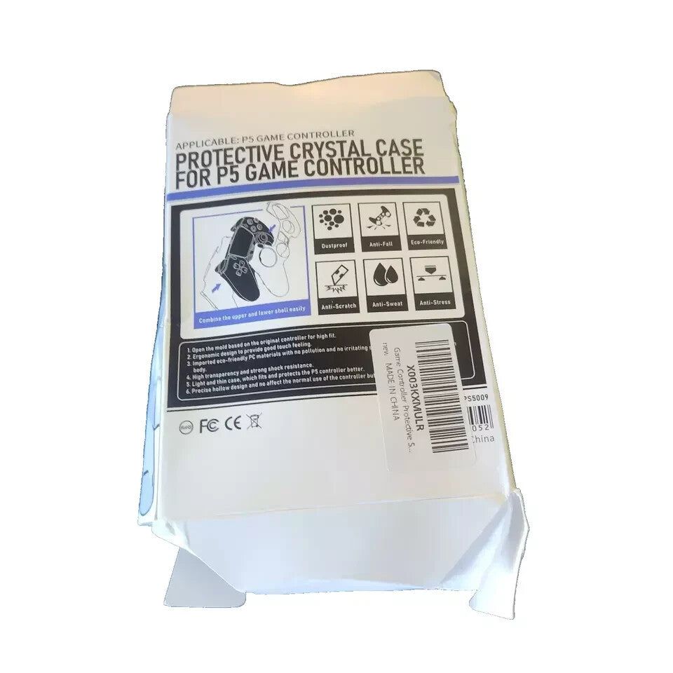 Protective Crystal Case for PS5 DualSense Controller – Transparent Hard Shell, Unbranded – a white bag with a black label on it