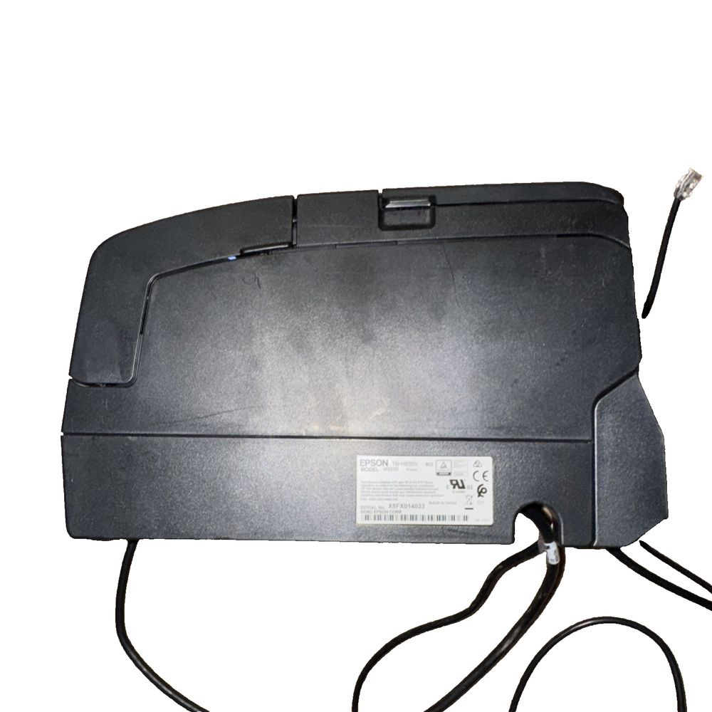 Epson TM-H6000V Thermal Receipt Printer Multifunction M253B No Power Adapter, DaveyDooDeals – a black laptop with a cord attached to it