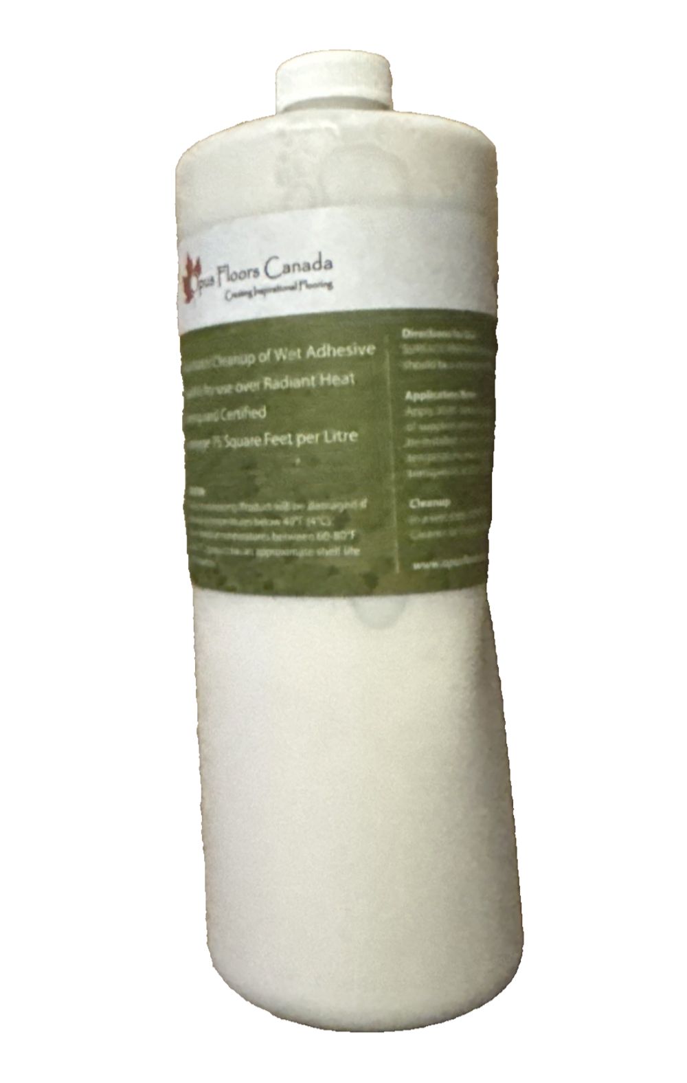 30 NF High Performance Water-Based Contact Adhesive Opus Floors Canada 1 Litre, DaveyDooDeals – a white plastic bottle filled with a white…