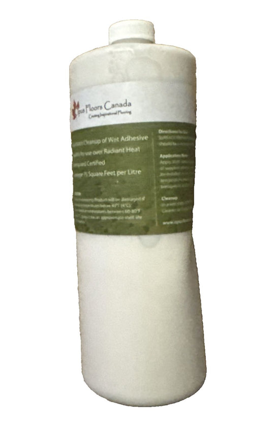 30 NF High Performance Water-Based Contact Adhesive Opus Floors Canada 1 Litre, DaveyDooDeals – a white plastic bottle filled with a white…