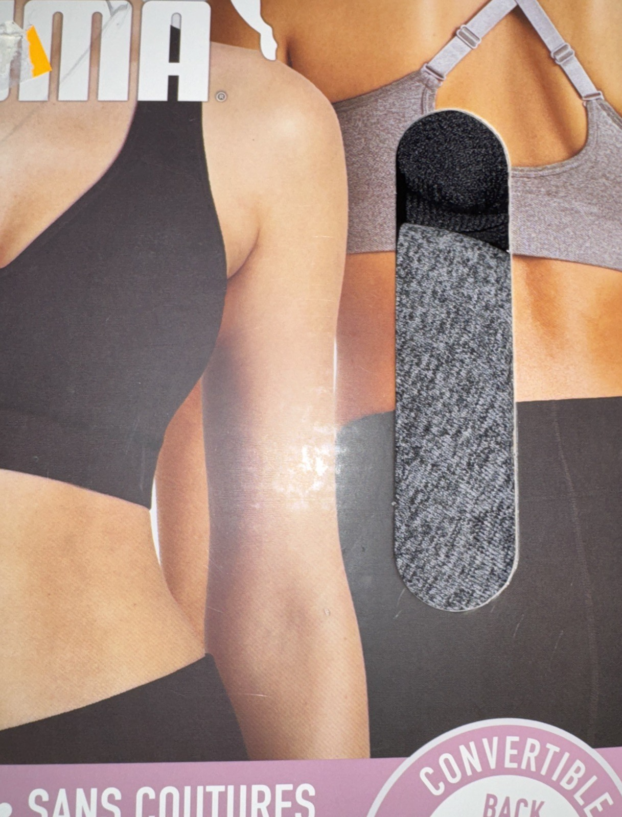Puma 2 Pack Sports Bra Colors: Speckled Grey And Black Size Large