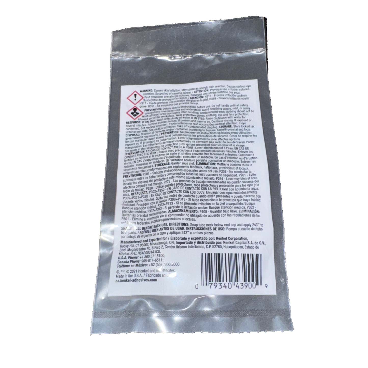 Loctite 1330255 Blue 243 Medium Strength Threadlocker, 0.5 mL Capsule