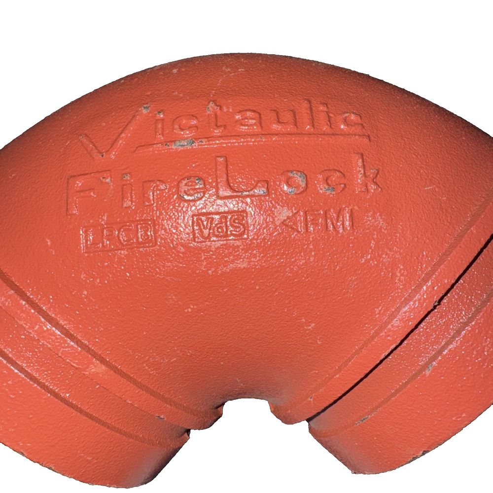 Victaulic Firelock Style 001 4/14,3 90-Degree Elbow Grooved End Pipe Fitting – a red cast iron pipe