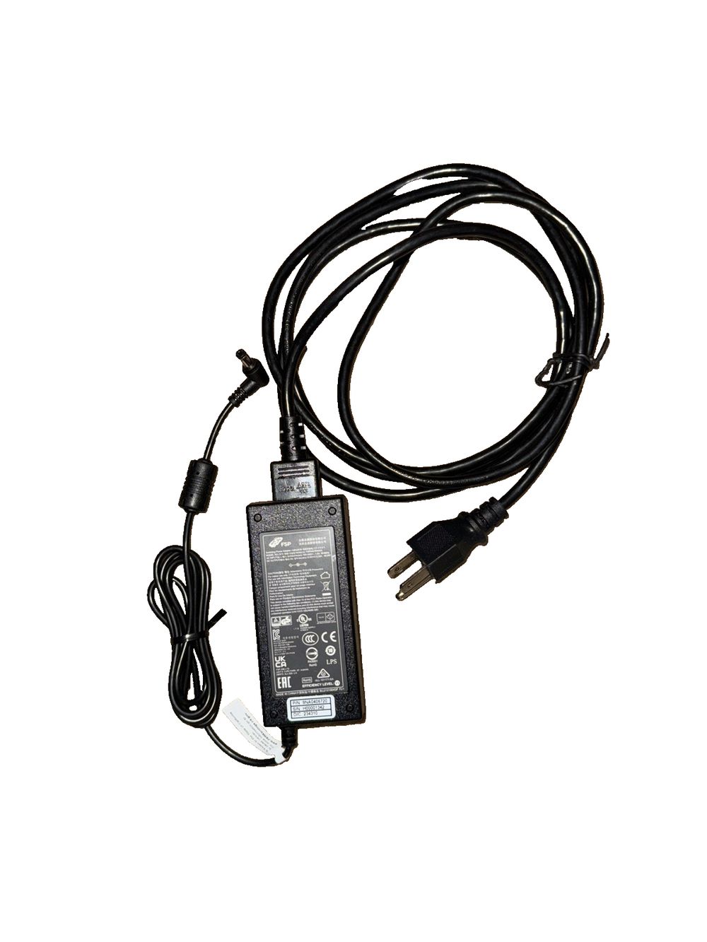 FSP040-RHAN3 Power Adapter 100-240V – a black power cord with a white cord