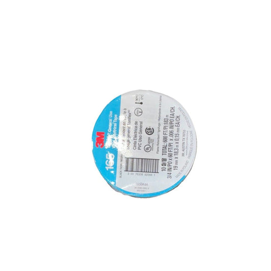 3M Temflex Multi-Purpose Vinyl Electrical Tape 165, Black, 3/4 in x 60 ft 10 Pck – a small battery with a white background