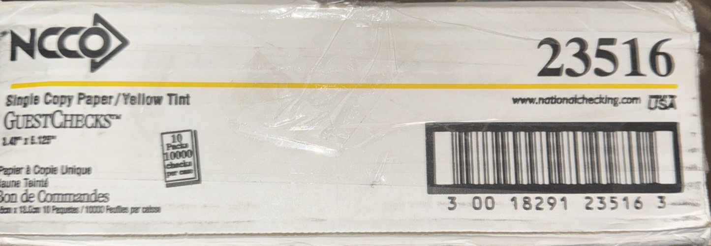 NCCO/Hy Pax Single Copy Paper Guest Checks (23516), 10 packs of 10