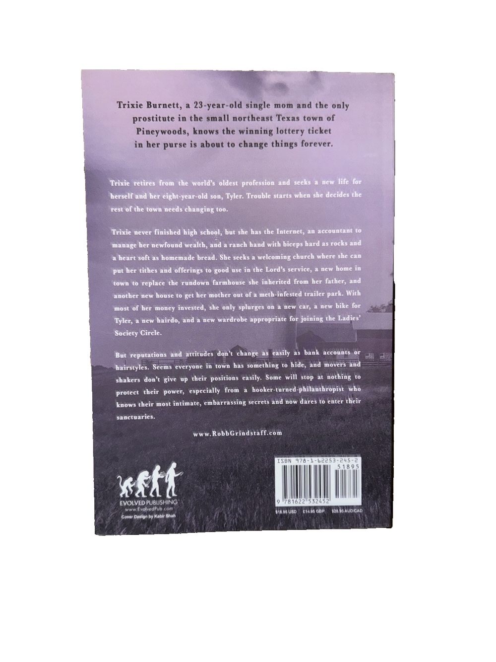 Turning Trixie: Winning the Lottery Often Comes at a Cost, DaveyDooDeals – the book cover for the book, the book is a purple background wit…