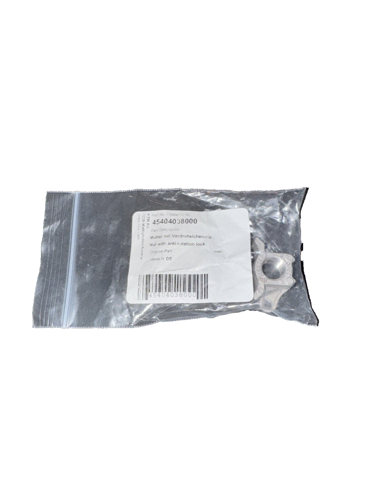 Anti Rotation Lock Nut KTM OEM Part 45404038000 Nut with Anti-Rotation Lock | Genuine German ...