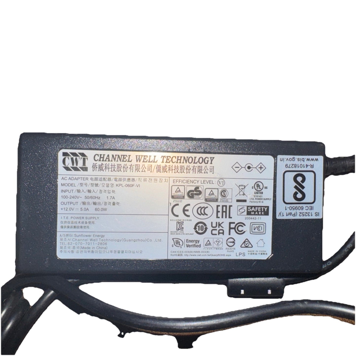 SupplySource AC Adapter Charger for Channel Well KPL-060F-VI No Wall Plug