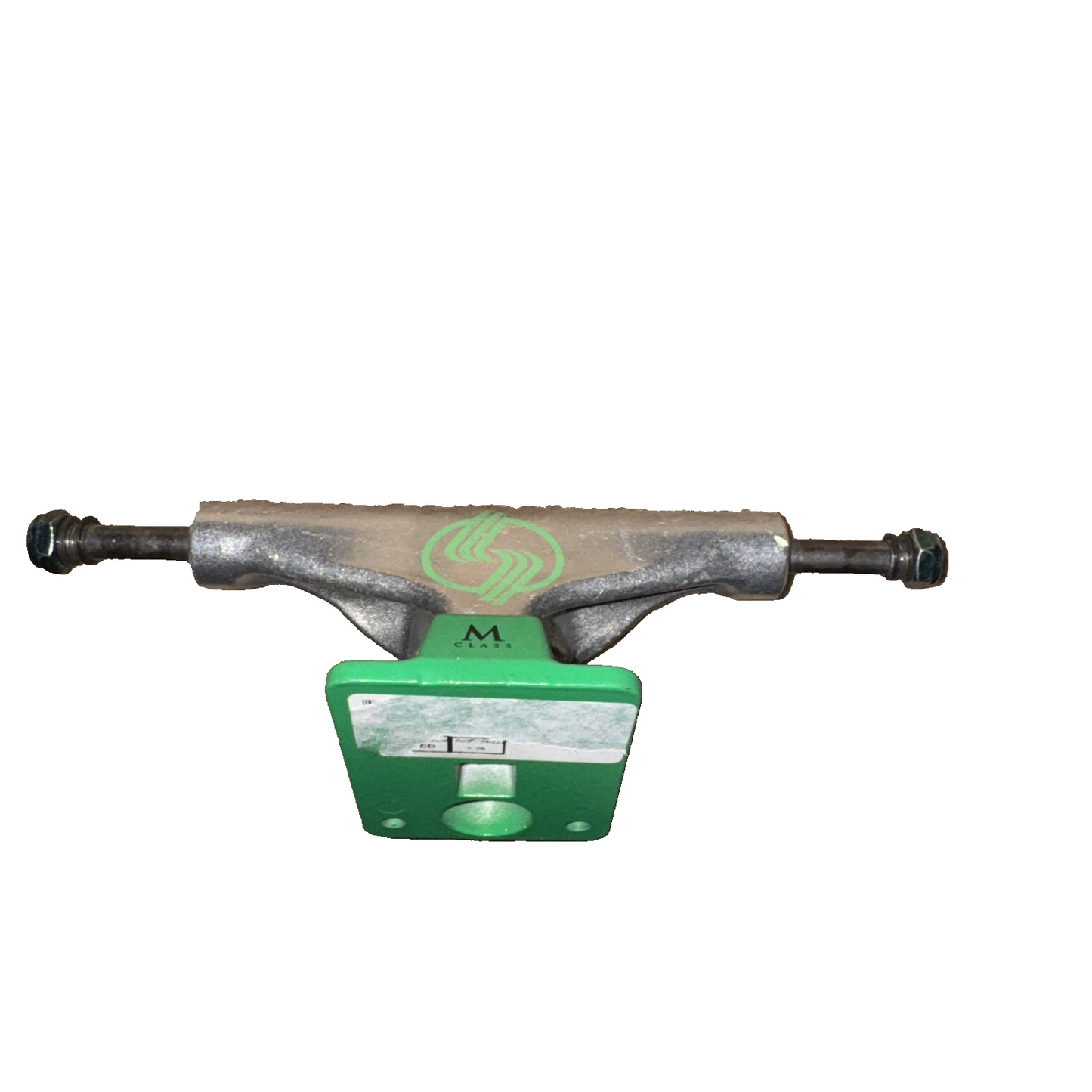 Silver M-Class Raw 7.75" Polished Green Skateboard Truck