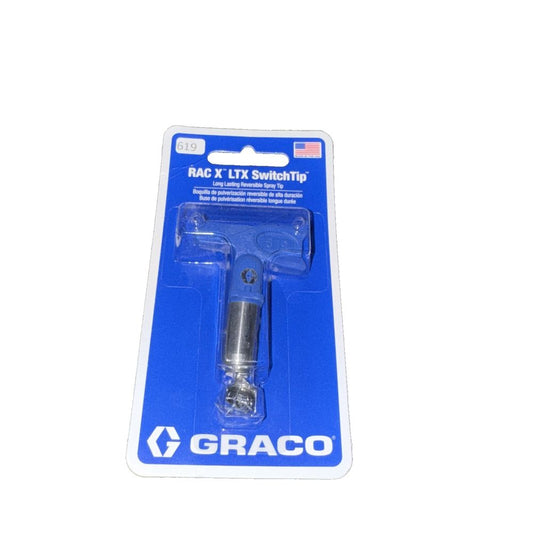 Graco LTX619 RAC X LTX 619 Switchtip Airless Paint Spray Gun Tip – a blue plastic clip with a white background