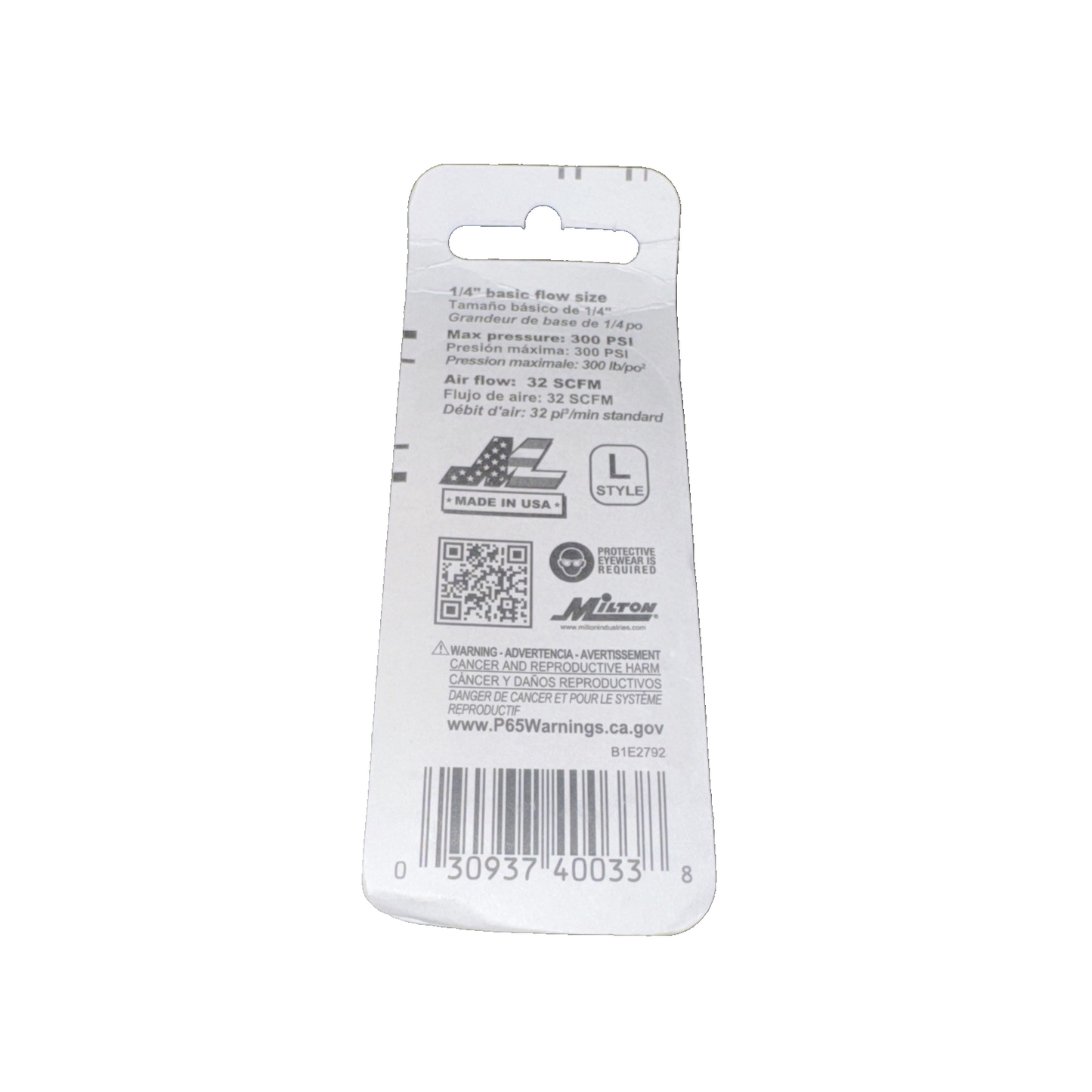 Milton S792 1/4 Female L Plug