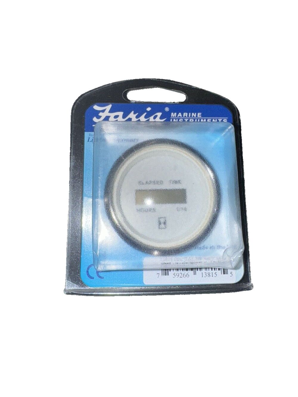 Faria 13815 Chesapeake Stainless Steel Digital Hourmeter (12-32 VDC) - 2", White – a white button with a black handle
