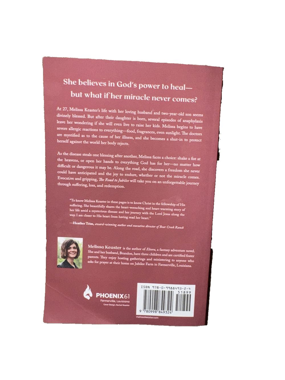 The Road to Jubilee: From Medical Mystery to the Joy in Between, DaveyDooDeals – the back cover of the book she lives in the world