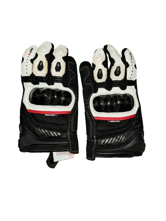 Oxford - RP-4 Sports Glove Black-White - Small – a pair of black and white gloves with red accents