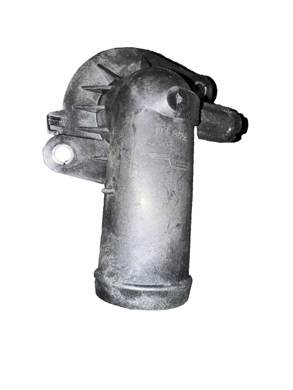 Dorman 902-3036 Engine Coolant Thermostat Housing Assembly Compatible with Selec – a metal pipe with a metal fitting hole
