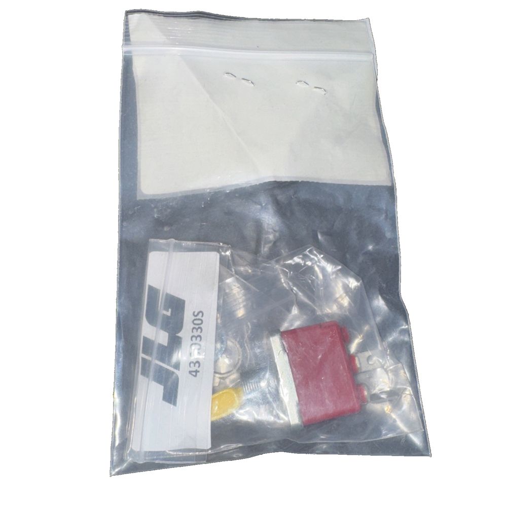 SWITCH, TOGGLE | Part #4360330S - JLG Online Express, Unbranded – a bag of plastic material with a red and yellow block