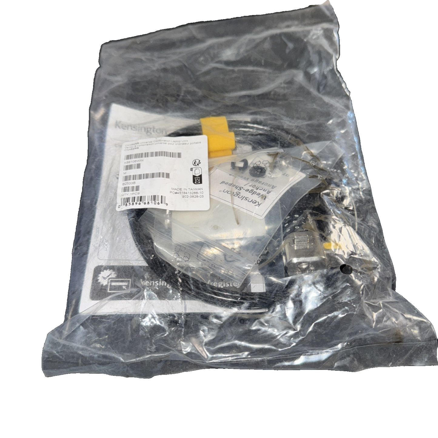 Kensington Clicksafe Universal Combination Laptop Lock - Master Coded
