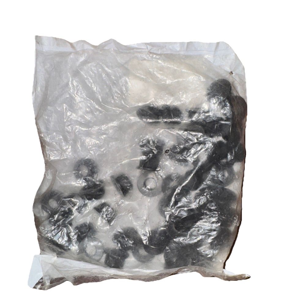 M10-1.5 Locking Flange Nut 50 Pack, Imperial – a bag of ice on a white background
