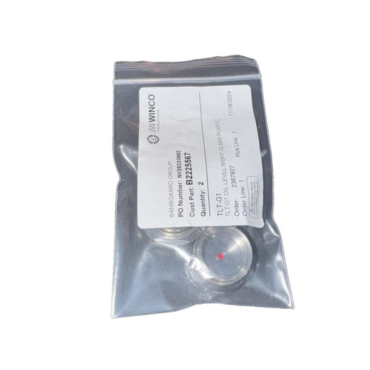 Plastic Fluid Level Sight Glass - G 1"" Pipe Thread - J.W. Winco 6311025 2Pack, JWWinco – a small piece of metal with a white label