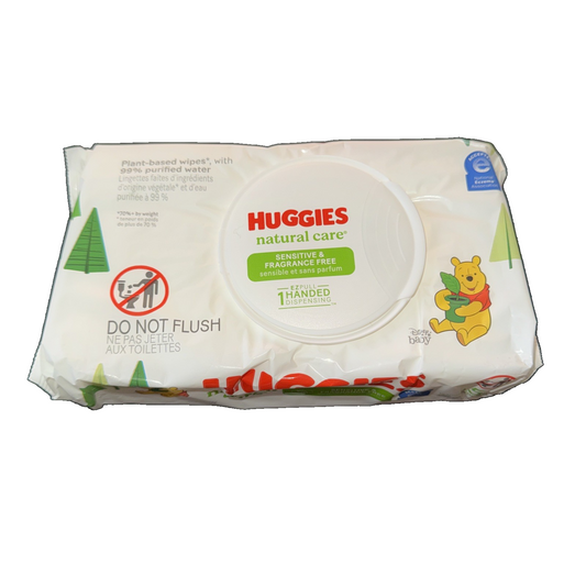 Natural Care Sensitive Baby Wipes, Unscented, Flip Top Pack