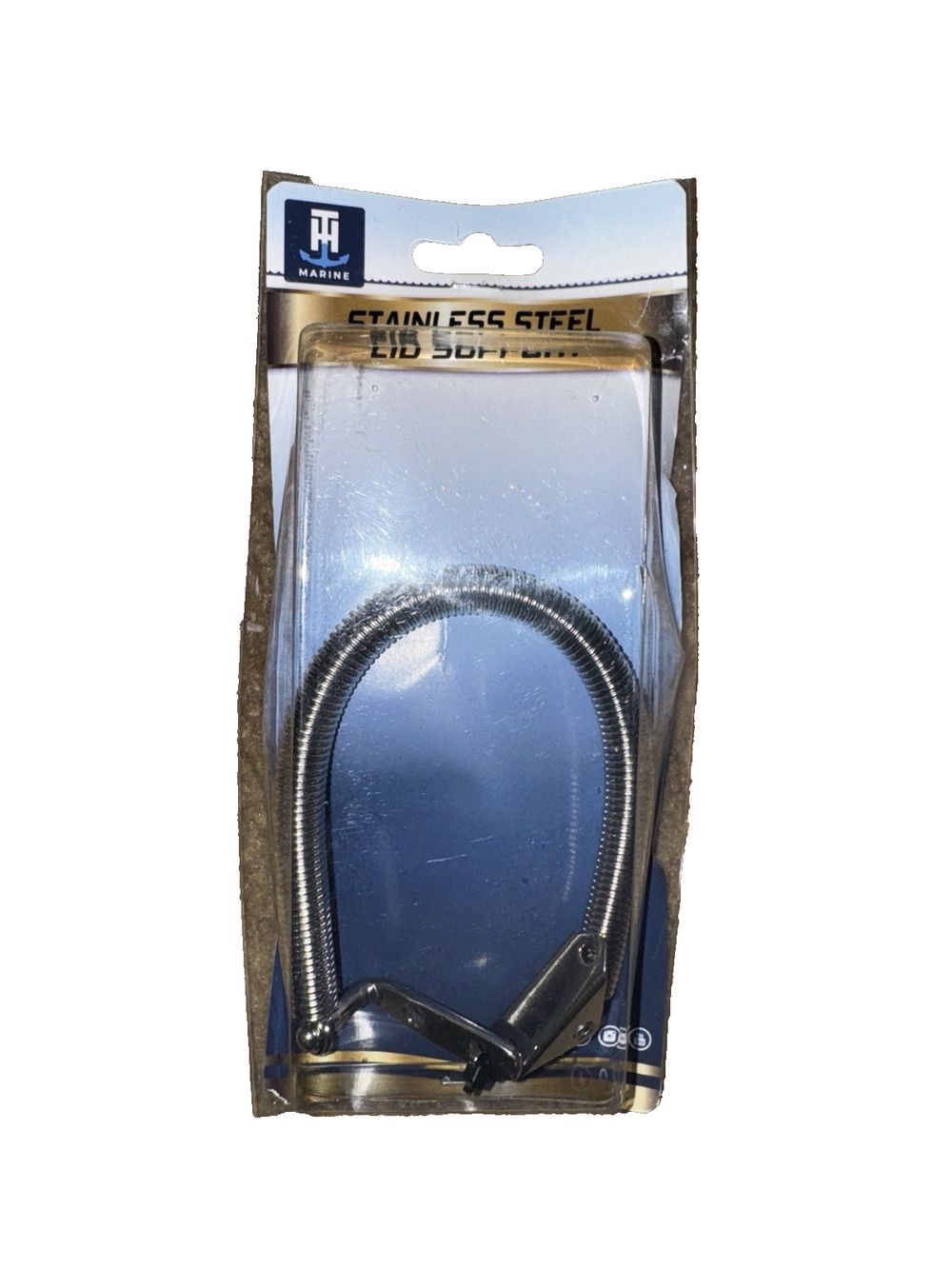 T-H Marine LS-3-DP Stainless Steel 10lb Lid Support Spring with Mount – New – a blue plastic zipper with a white zipper