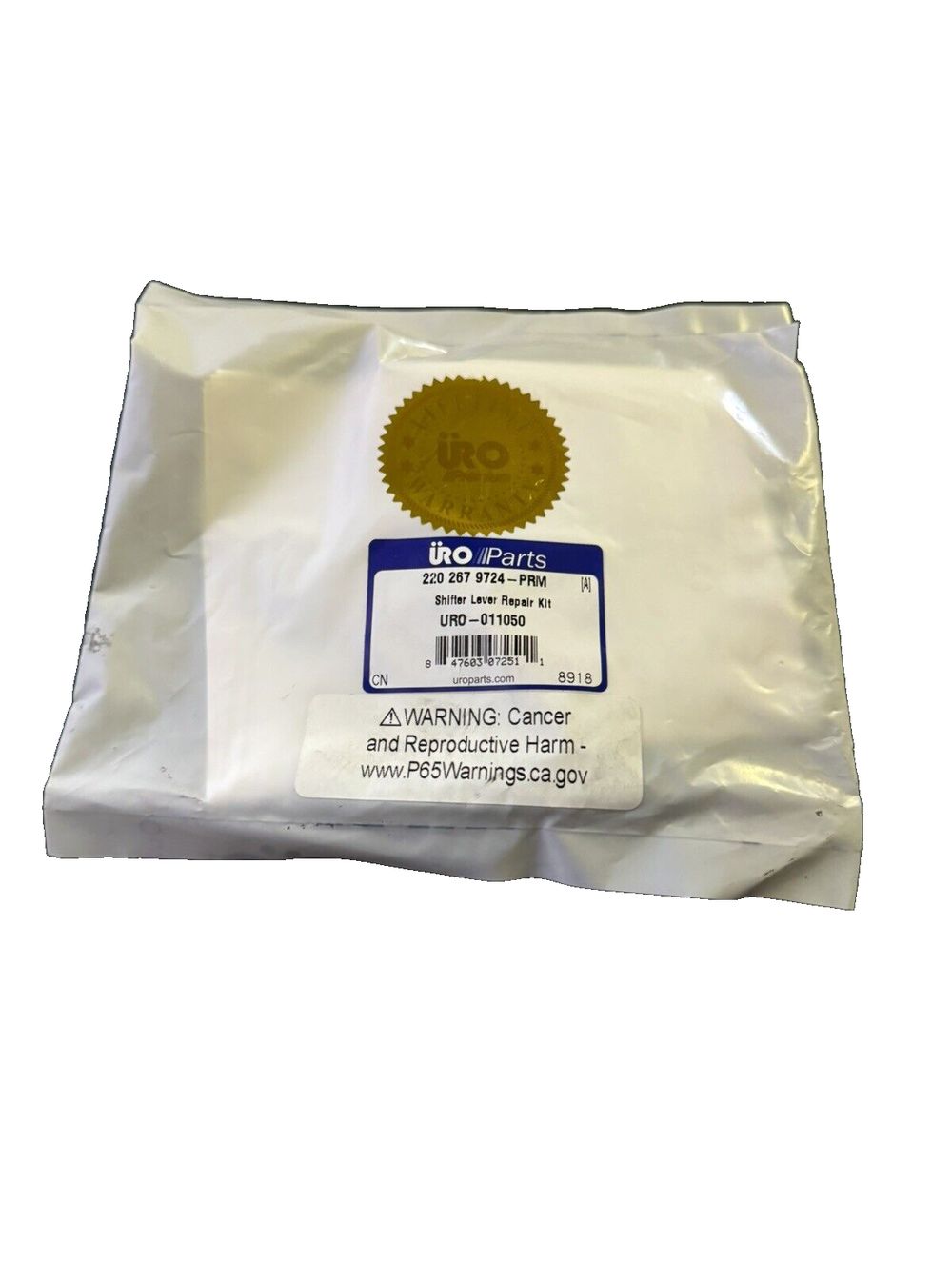 URO Parts 2202679724PRM Shifter Lever Repair Kit, HD Aluminum, Parking Lever In – a white powder powder with a gold seal