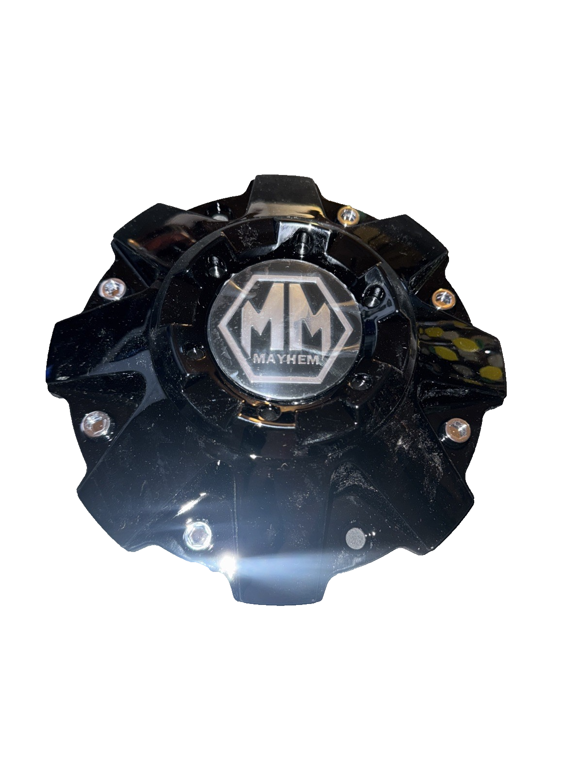MAYHEM GLOSS SHINY BLACK WHEEL RIM CENTER CAP C108010B C806801-1CAP TWG