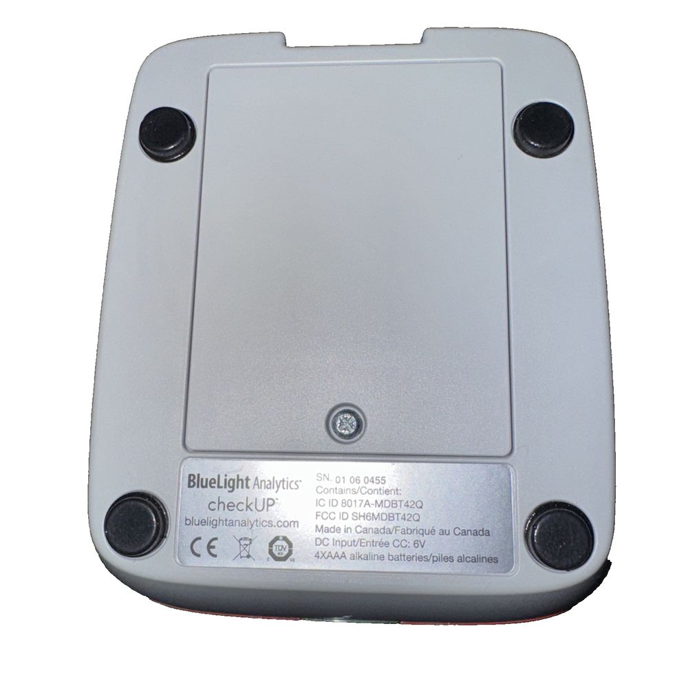CheckMARC Curing Light Test, Bluelight Analytics – the back of the light switch