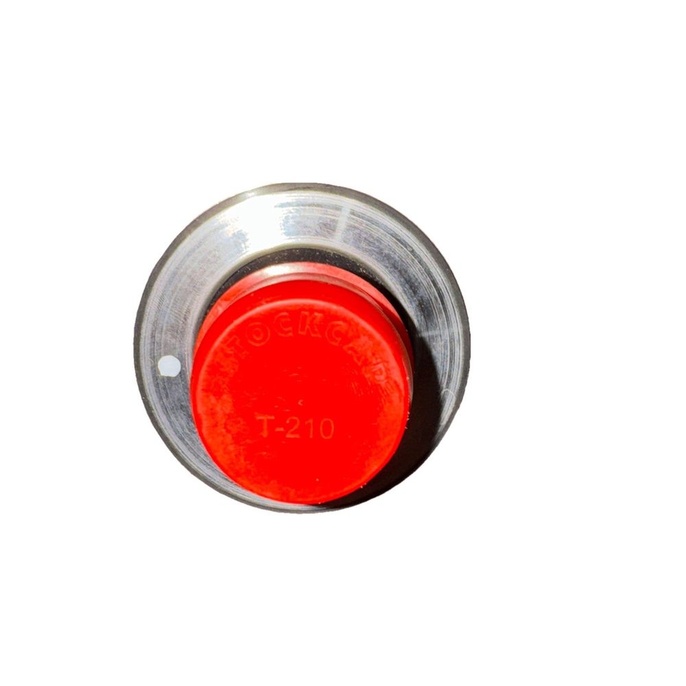 1" FNPT x 1" MNPT E-Z Turn Hose End Swivel ME850SS-8, Marshall Excelsior – a red push button on a white background
