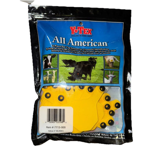 Y-TEX CORPORATION Medium Yellow Blank Tag (25 Pack), DaveyDooDeals – a bag of all american chicken treats