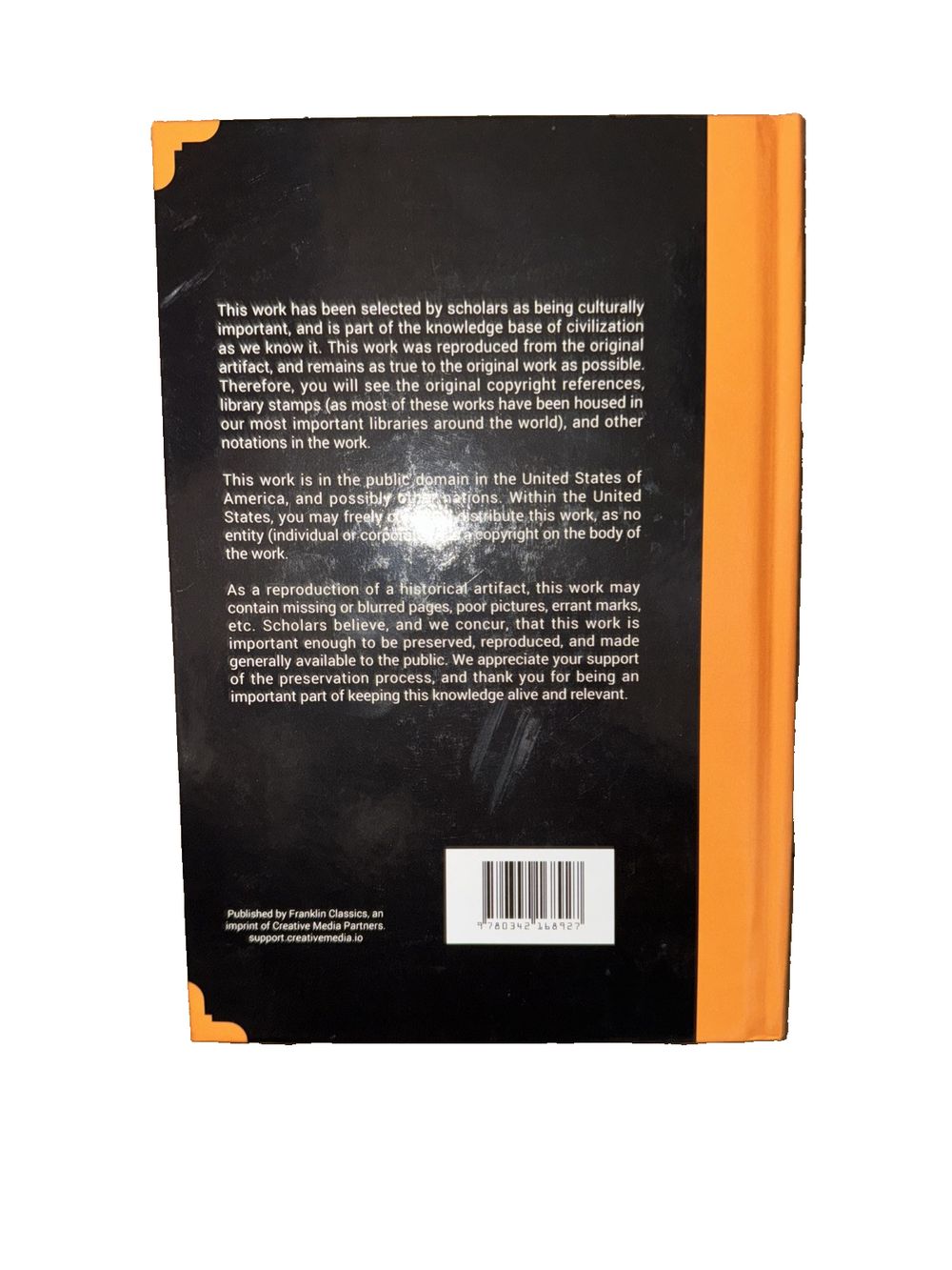 Camping and Tramping with President Roosevelt, DaveyDooDeals – the book cover for the book, the book is black and orange