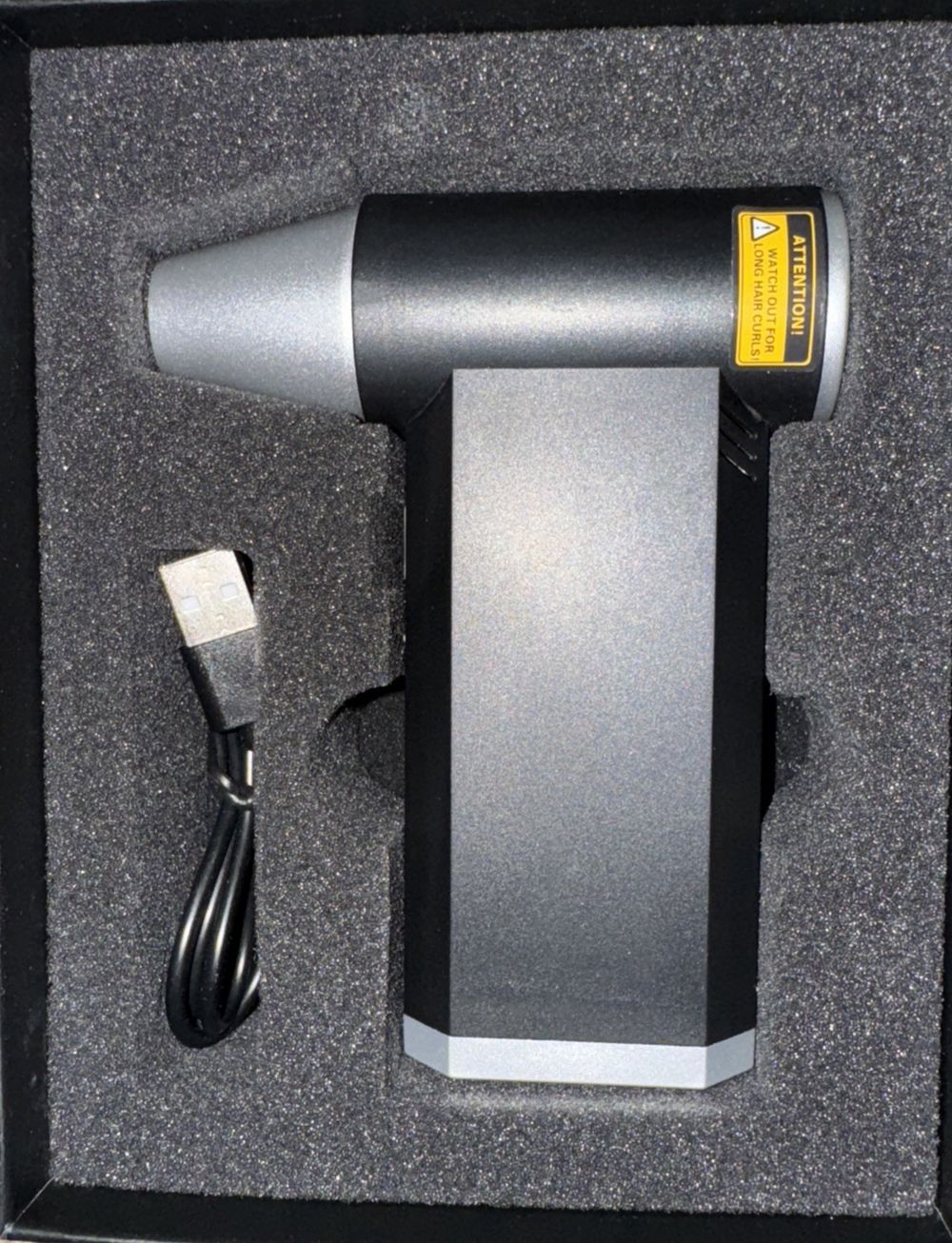 PowerFul Jet Blower For Fast And Effective Drying Speed, Unbranded – a black box with a silver hair dryer in it
