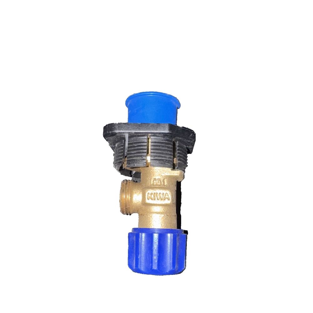 Stop valve 240.269.00.1 – Geberit – a brass ball valve with blue plastic cap