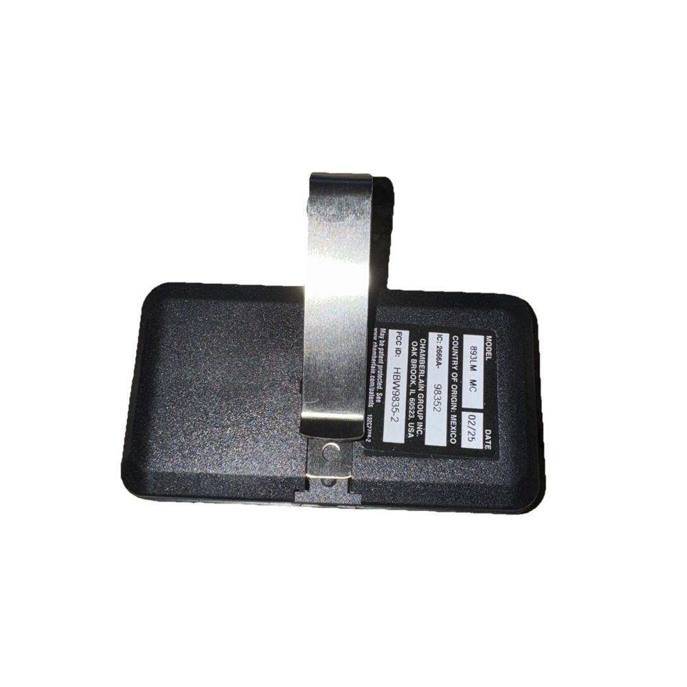 Chamberlain LiftMaster three button garage door and gate remote opener HBW9835-2 – a black plastic case with a metal latch