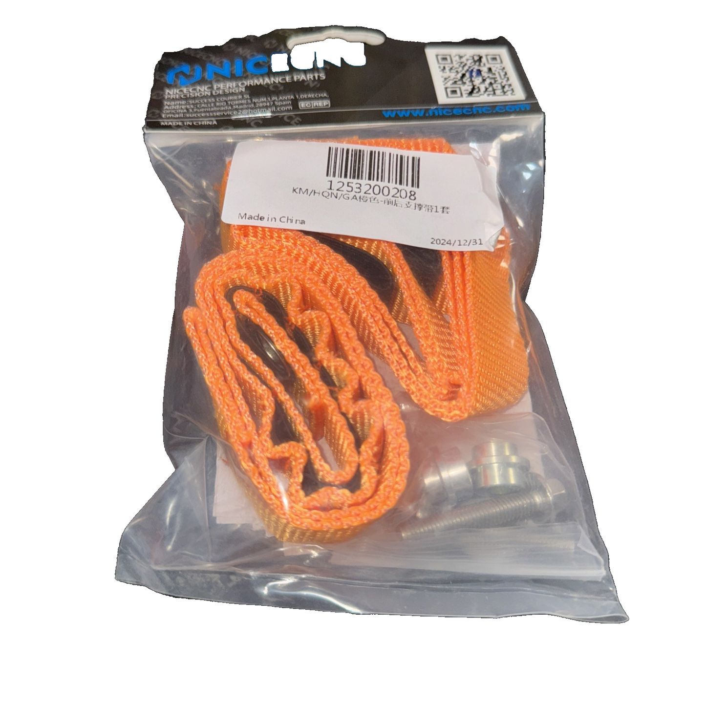 NICECNC Upgraded Orange Front & Rear Fender Lifting Pull Strap Compatible with K