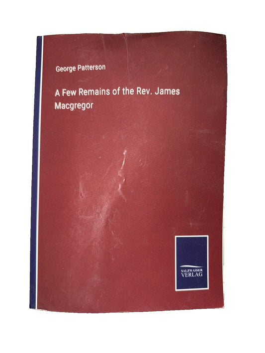 A Few Remains of the Rev. James Macgregor, DaveyDooDeals – a book with a red cover and blue trim